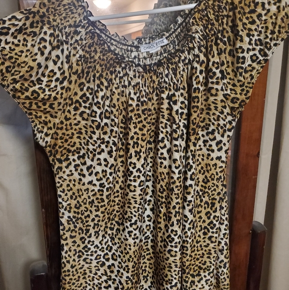 Carol Rose animal print XL blouse - Picture 1 of 5